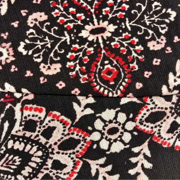 Reneec Flare A LIne Brown Orange Cream Paisley Skirt Fully Lined Banded Waist - Picture 4 of 16